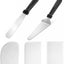 Juego de 5 piezas para hacer pasteles con espátula desplazada, servidor, nivelador y rebanador, color blanco