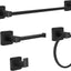 Set 4 Pzas Accesorios Baño Acero Inox Negro Mate 24pulg