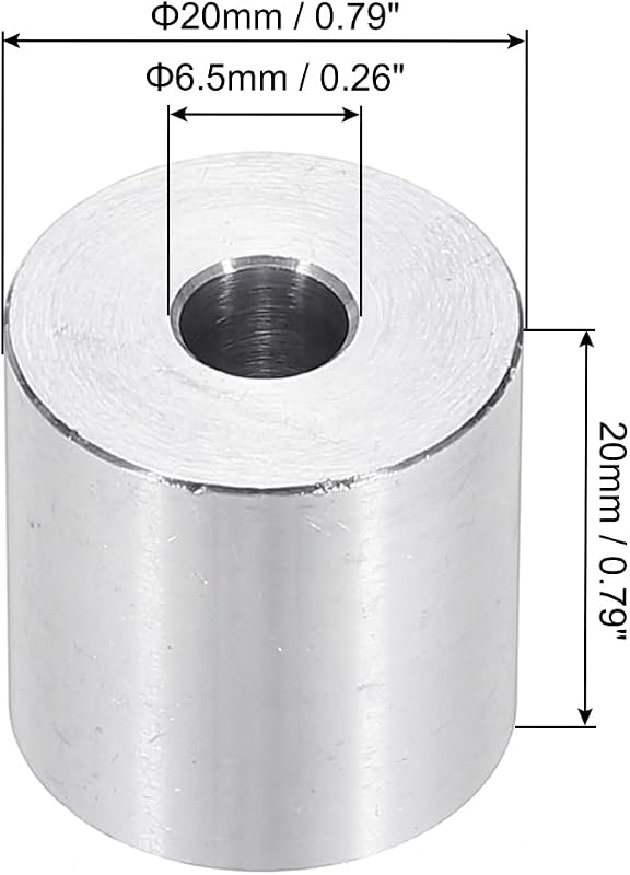 Espaciadores M6 aluminio redondos 1/4x3/4