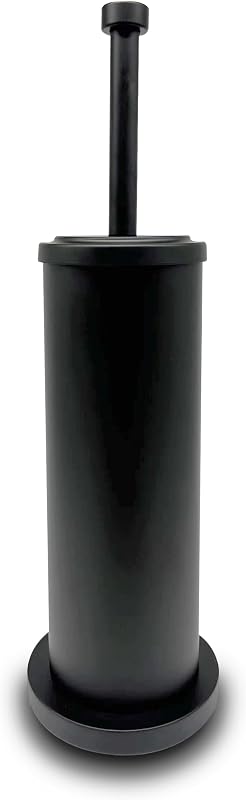 Cepillo inodoro negro mate con soporte diseño moderno