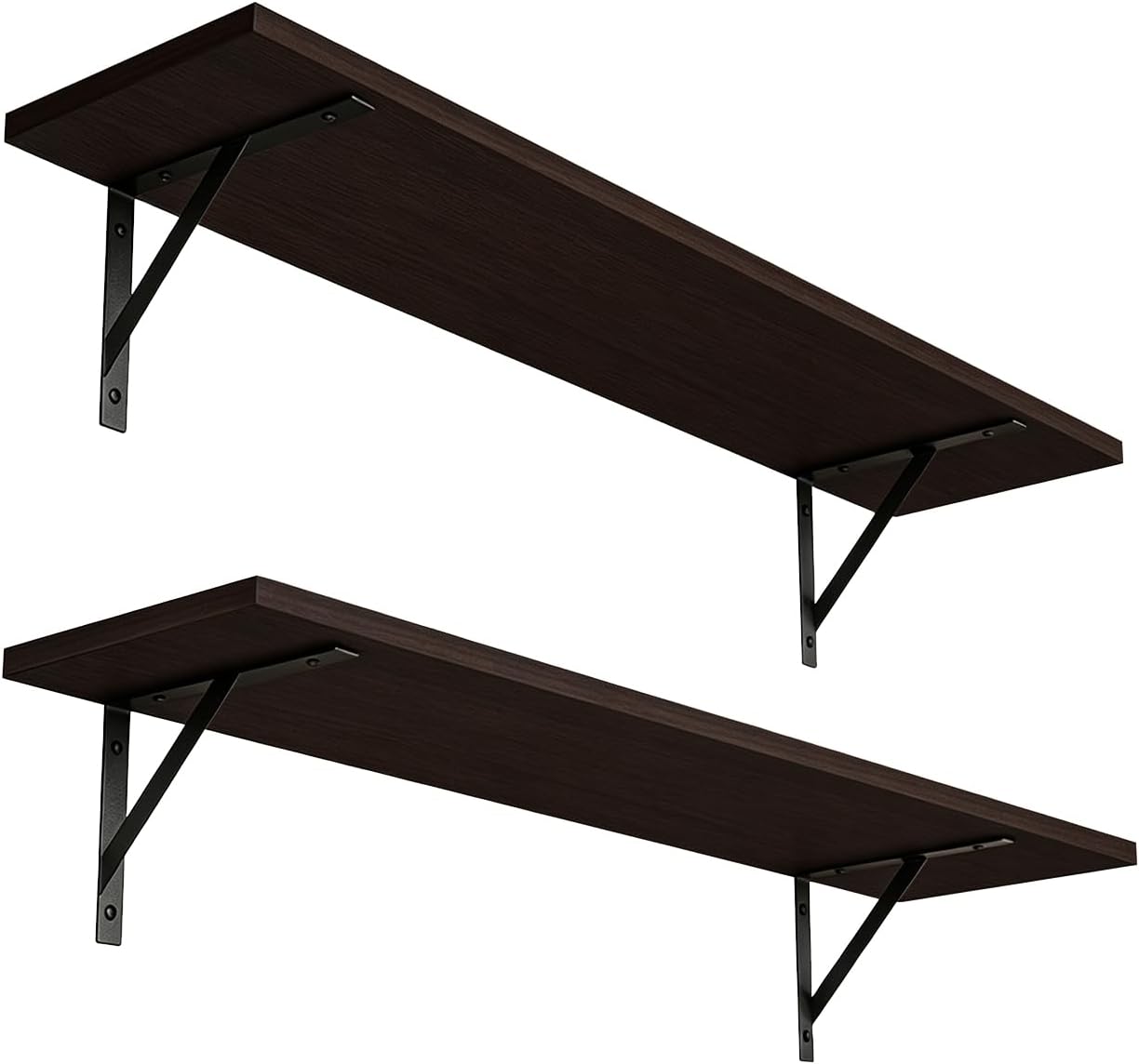 Set 2 estantes pared 23.6" soportes metal sala estar