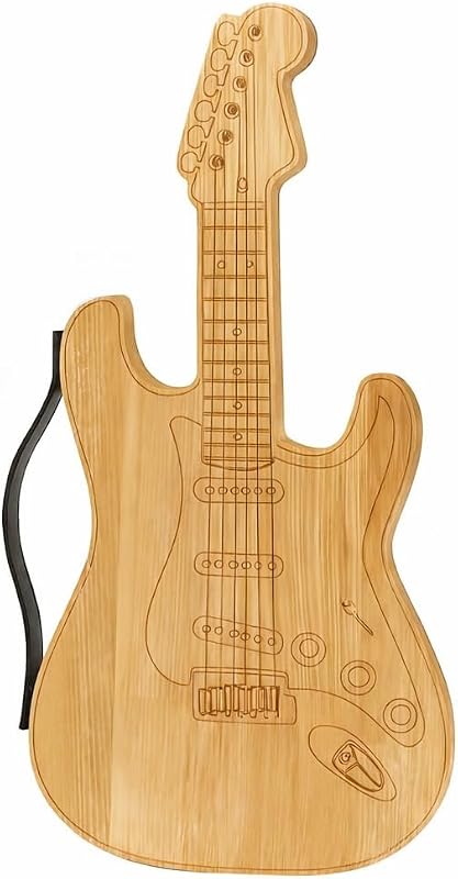 Tabla cortar forma guitarra madera cocina charcutería