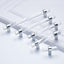 10 Tiradores Cristal Cajones 3.75" Centro Cromo