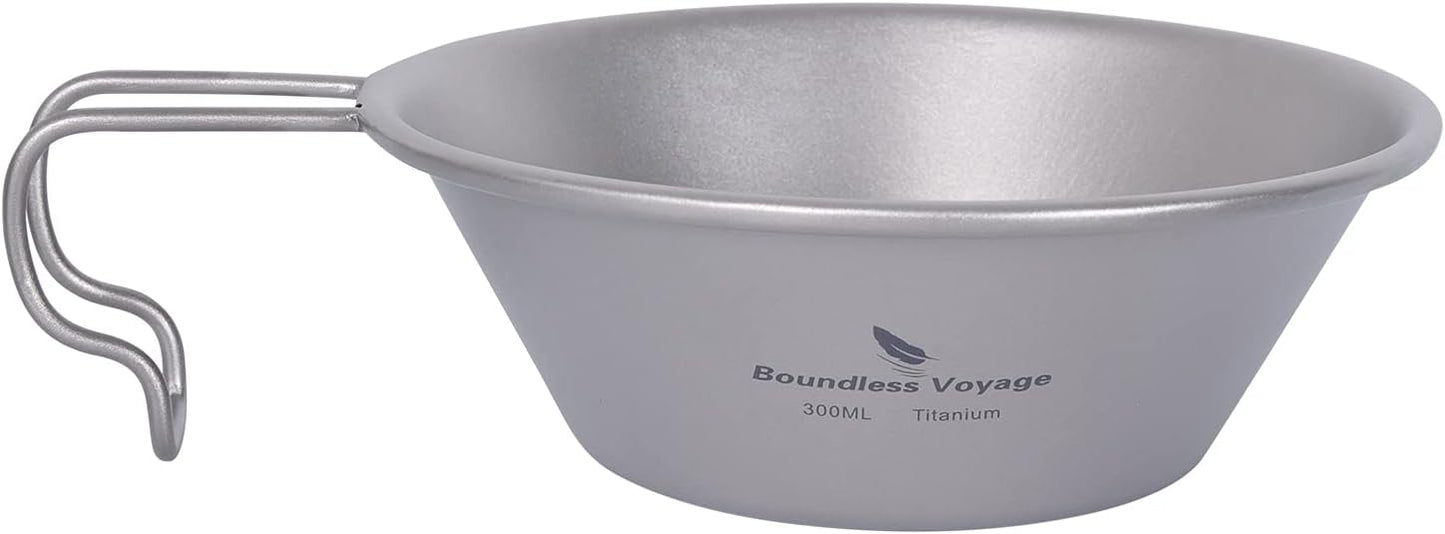 Bowl Titanio 10.1oz con mango ligero para acampar