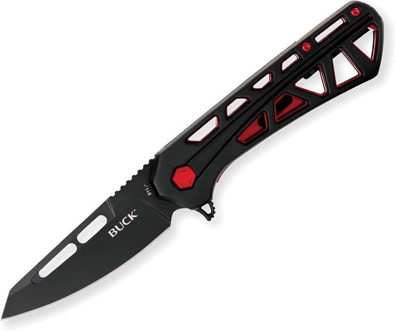 Cuchillo bolsillo Trace Ops negro/rojo