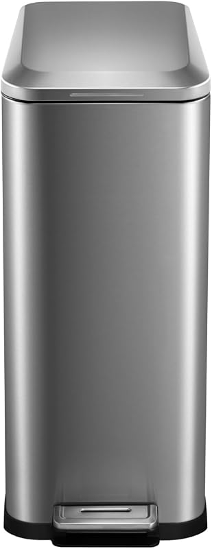 Basurero cocina 13gal acero inox tapa suave