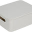 Set 6 cestas plástico apilables con tapas gris 1gal