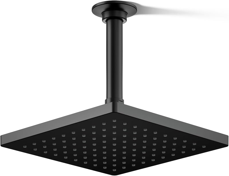 Cabezal ducha cuadrado 8pulg 2.5GPM color negro mate