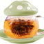 Taza café forma hongo cristal con filtro