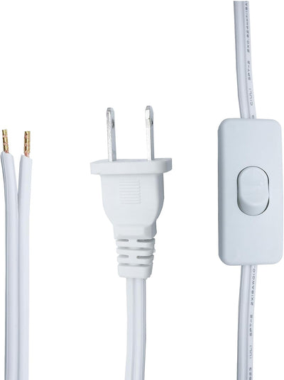 Cable repuesto lámpara 10ft con interruptor 2 clavijas blanco