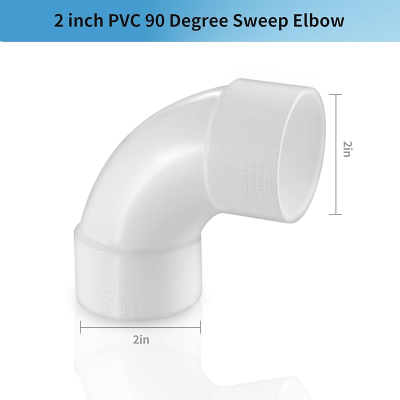 Juego 2 accesorios PVC 2pulg codo 90° sistema piscina Sch40