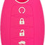 Funda silicona llavero Nissan 5 botones rosa