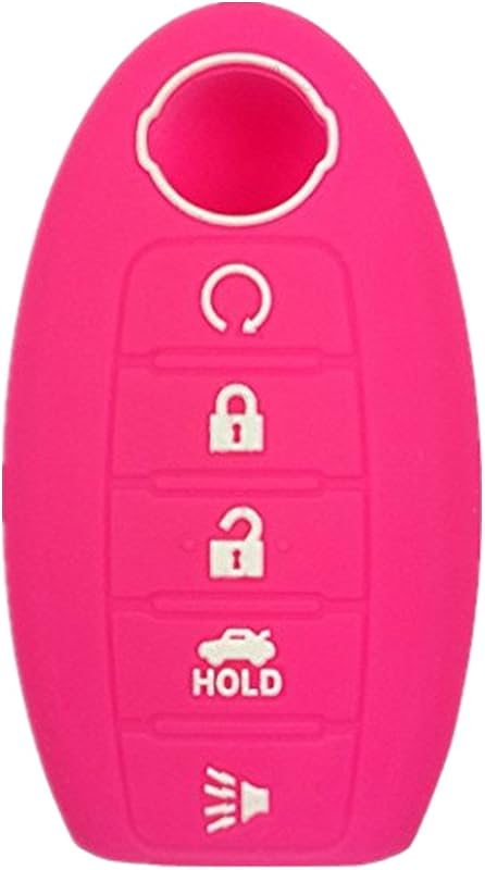 Funda silicona llavero Nissan 5 botones rosa