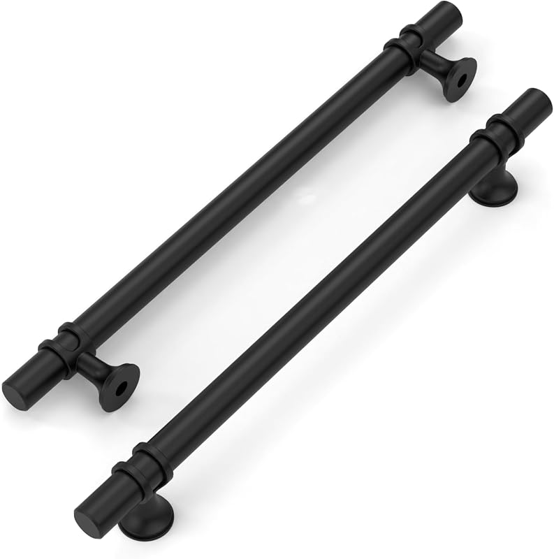 10 Tiradores Negro Mate para Armarios Cocina 6.3"