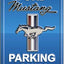 Letrero estacionamiento Ford Mustang aluminio azul