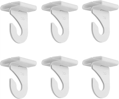 6 Set Clips Techo Metal Blanco Barra T Plantas