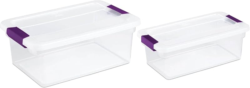 Contenedor plástico transparente 15qt y 6qt set 12