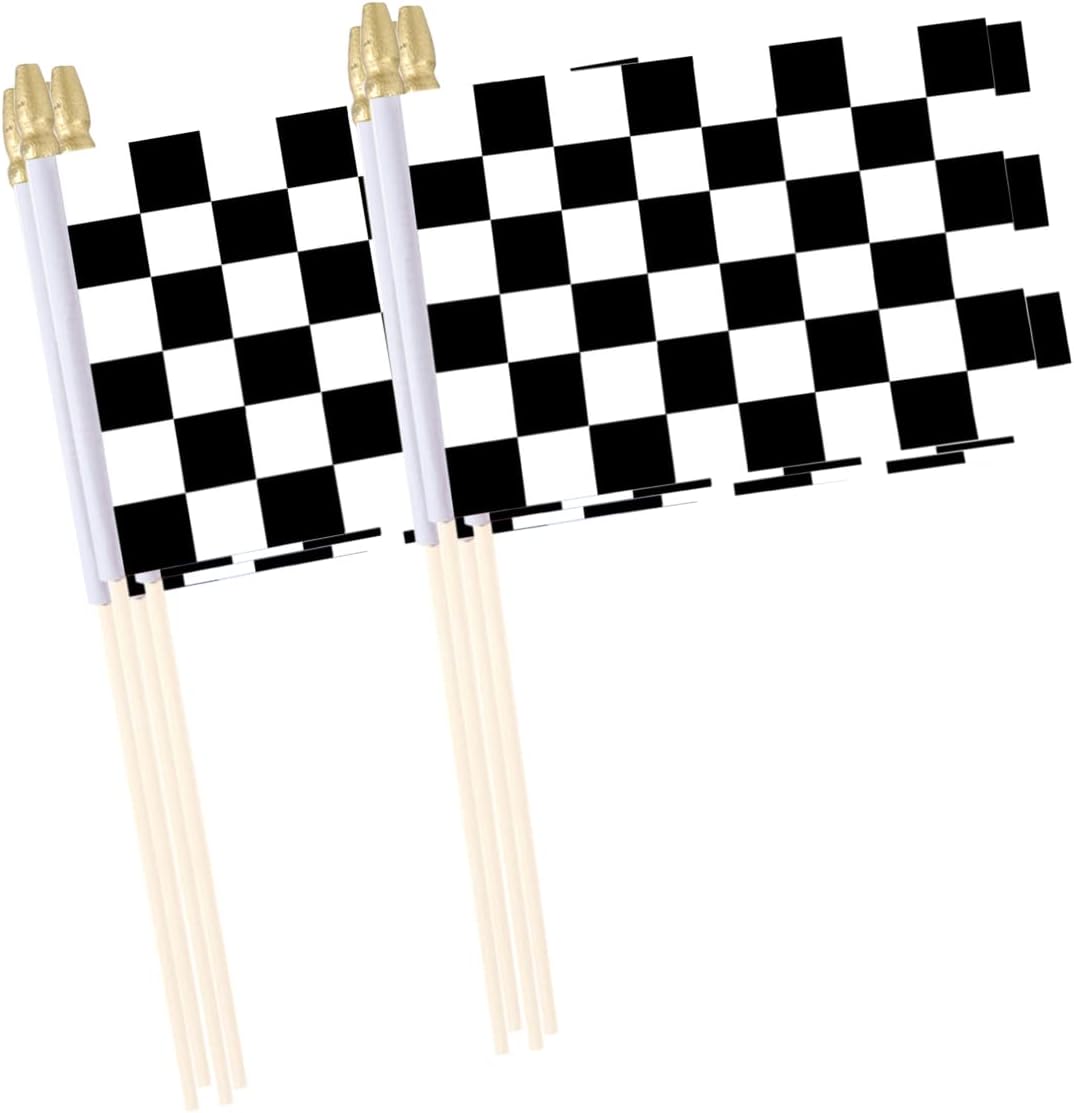 Banderas cuadros para autos carreras 4x6pulg 12uds