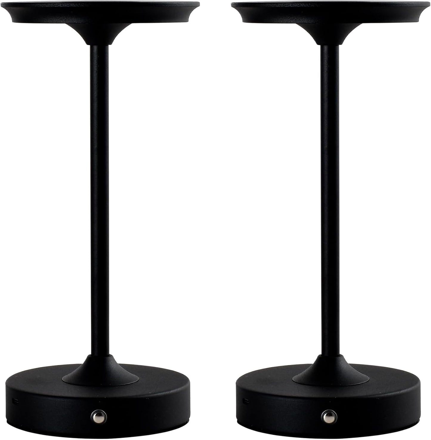 2 Lámparas Mesa Led Inalámbricas Recargables Negro