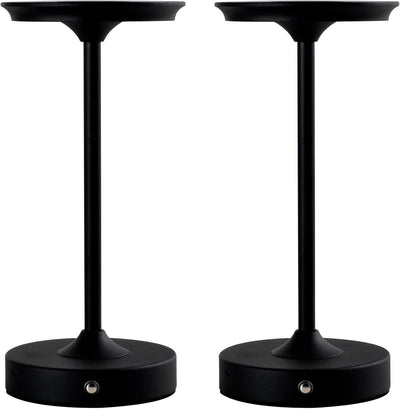2 Lámparas Mesa Led Inalámbricas Recargables Negro