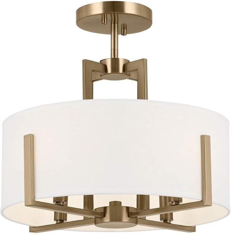 Lámpara techo 4 luces bronce champán convertible dormitorio