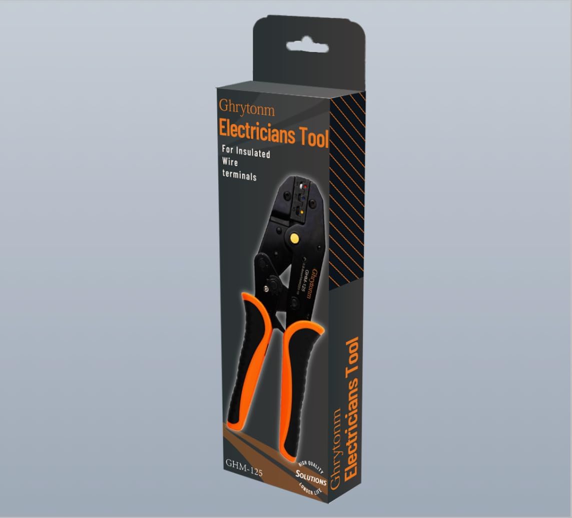 Alicates prensado electricista negro naranja