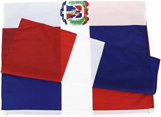 Bandera República Dominicana 3x5ft con ojales latón