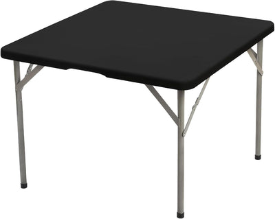 Mantel cuadrado elástico 34x34pulg negro para mesas y eventos
