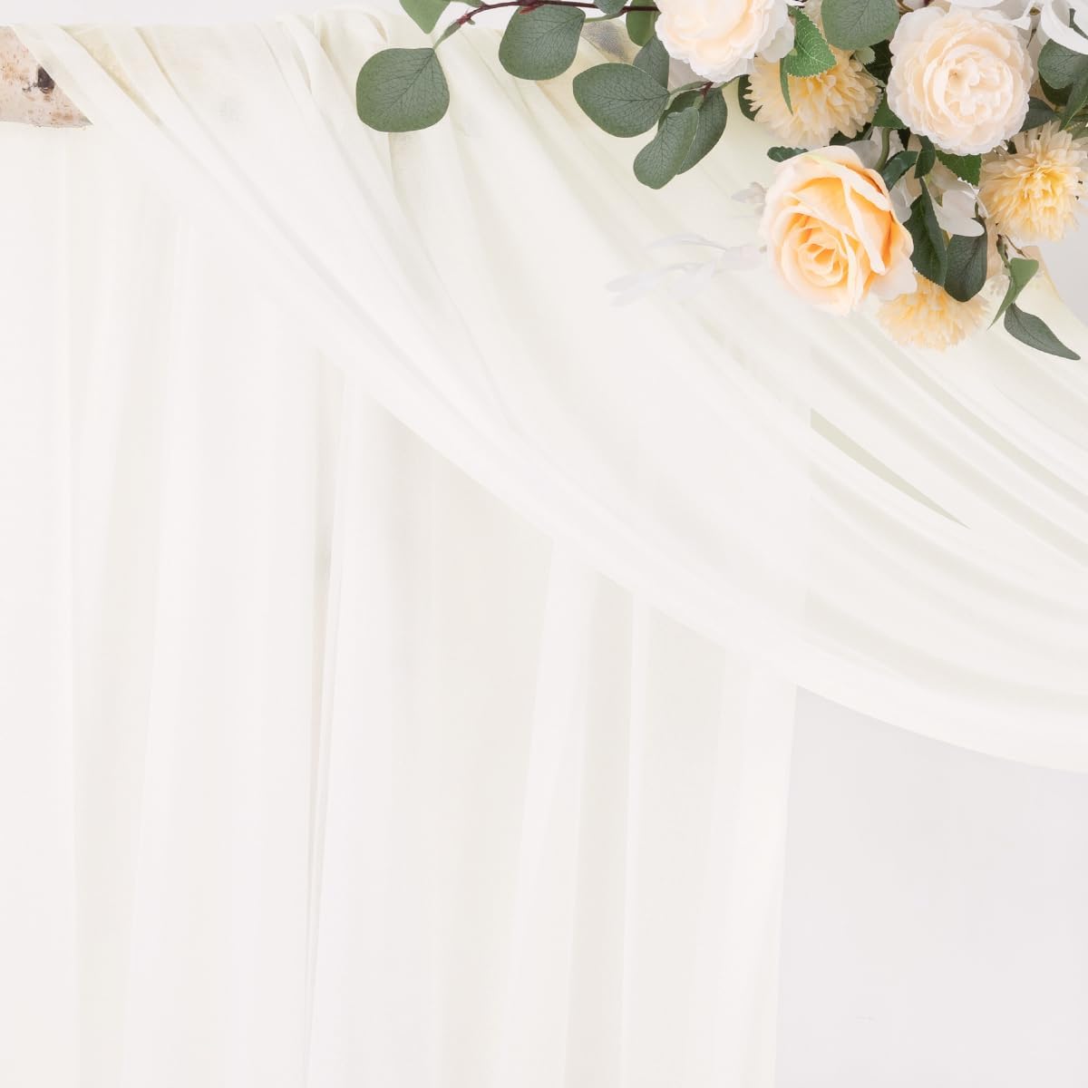 Cortina arco boda blanca 29x20" 4 paneles transparente