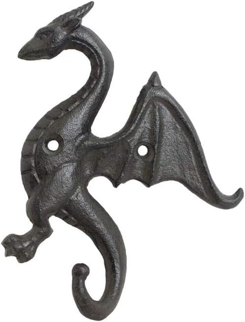 Ganchos dragón hierro fundido soporte estante rústico