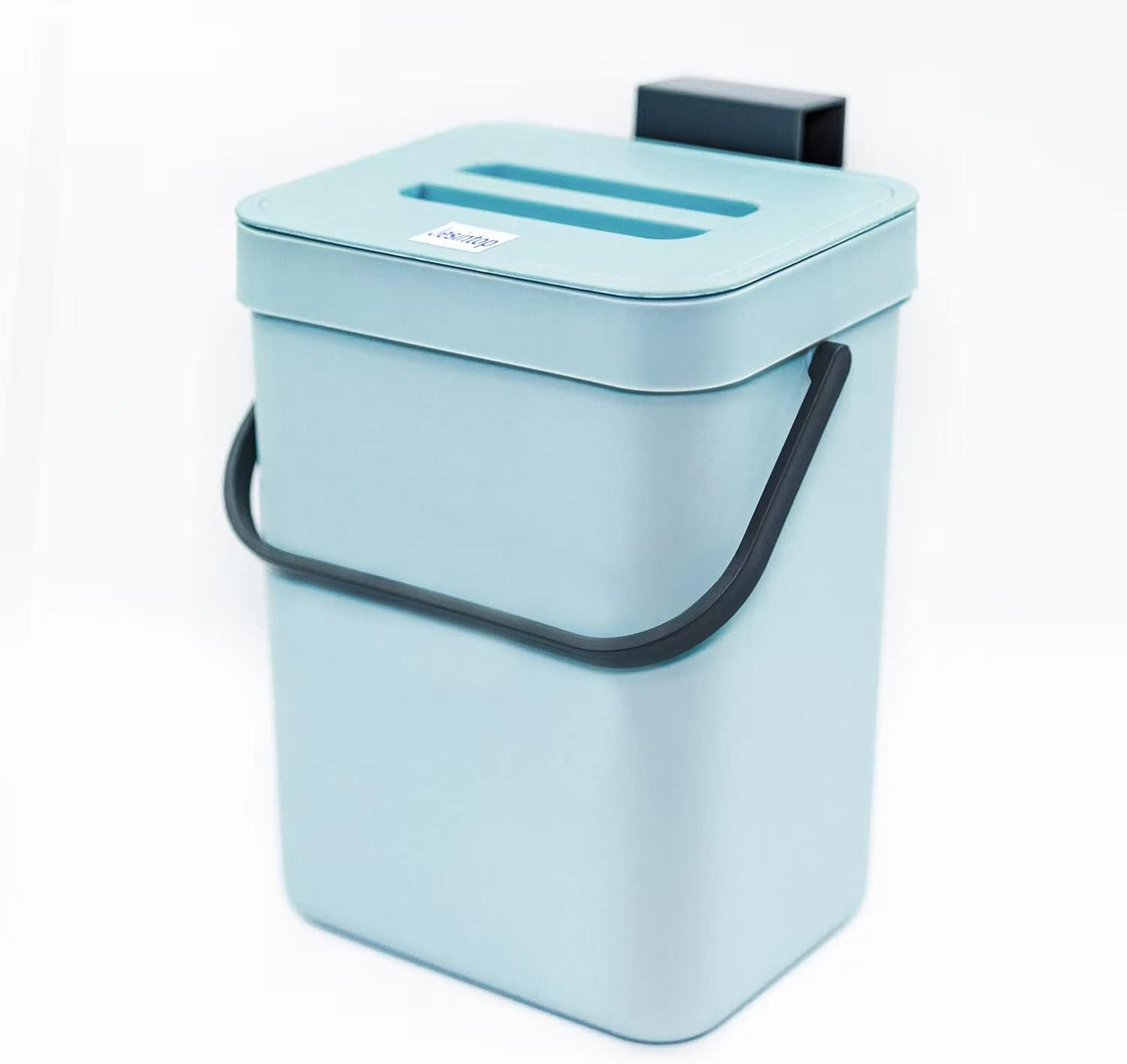 Contenedor compost azul 1.3gal colgante con tapa