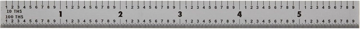 Regla acero inox 6 pulg 1/64" grosor cromado satinado