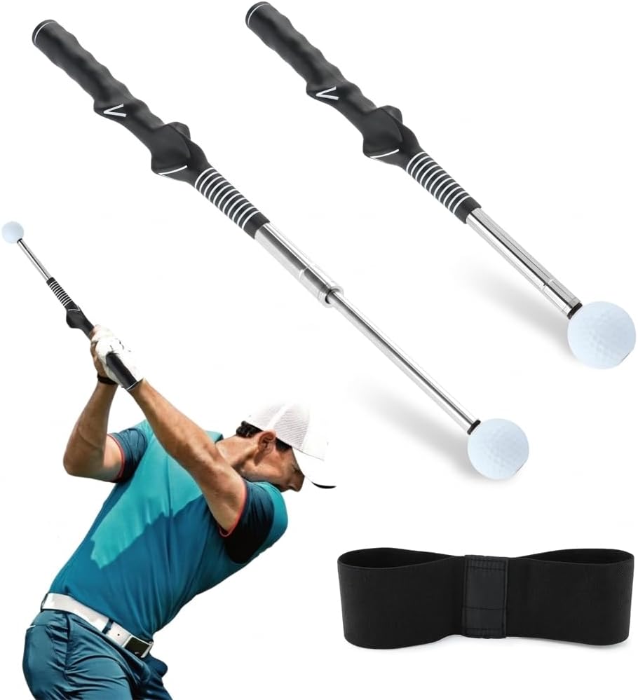 Entrenador golpeo golf retráctil con clic agarre