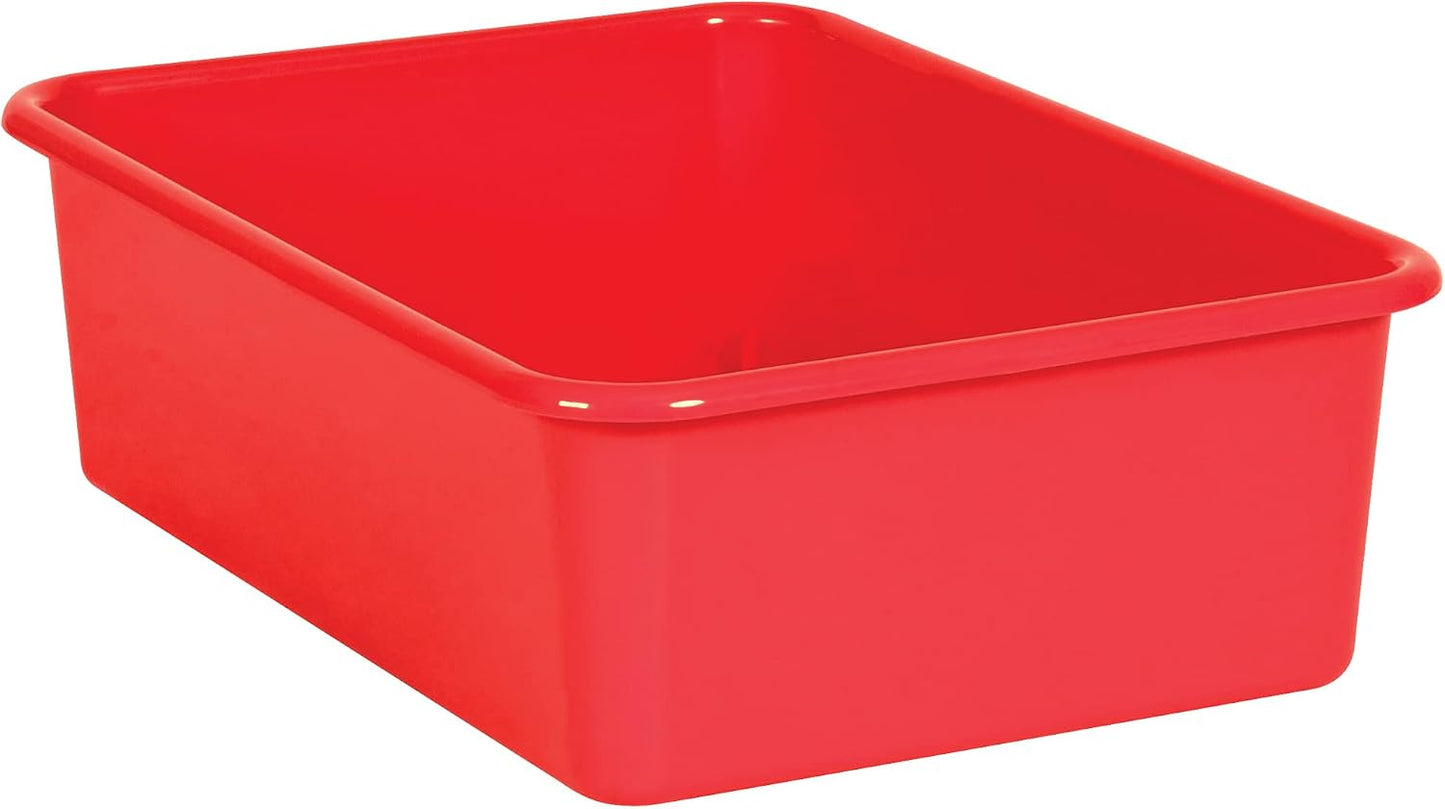 Cubo almacenamiento plástico grande rojo
