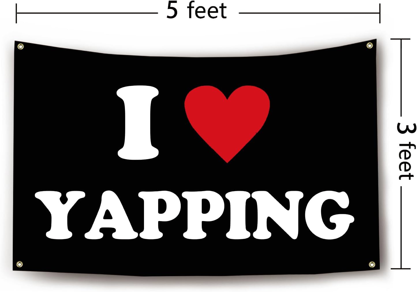 Bandera dormitorio universitario 3x5ft texto i love yapping