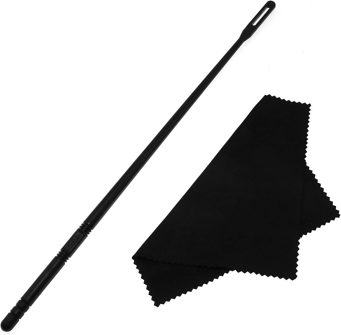 Kit varilla limpieza flauta 3 hisopos paño pulido negro
