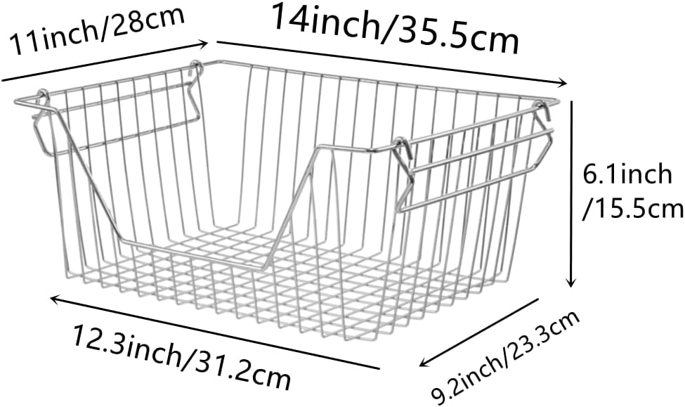 Cestas metal apilables para frutas verduras y congelador