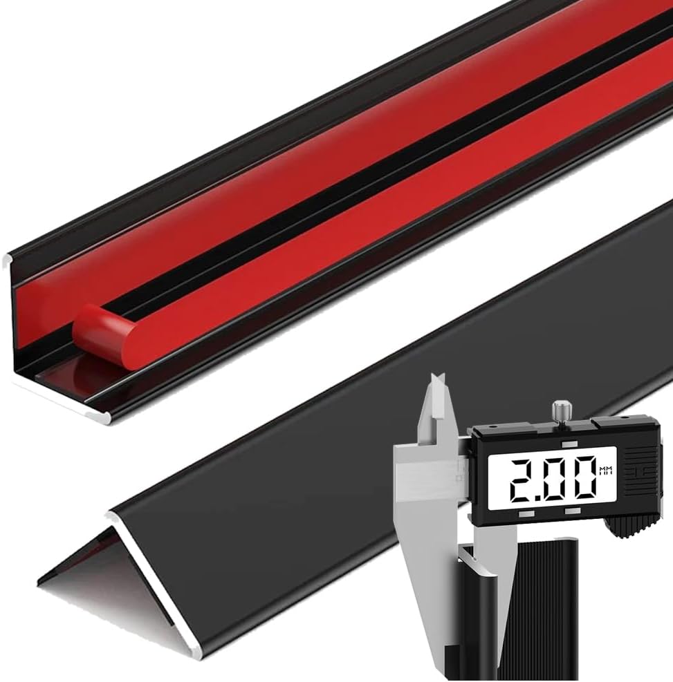 4 Protectores esquina aluminio para puerta pared negro