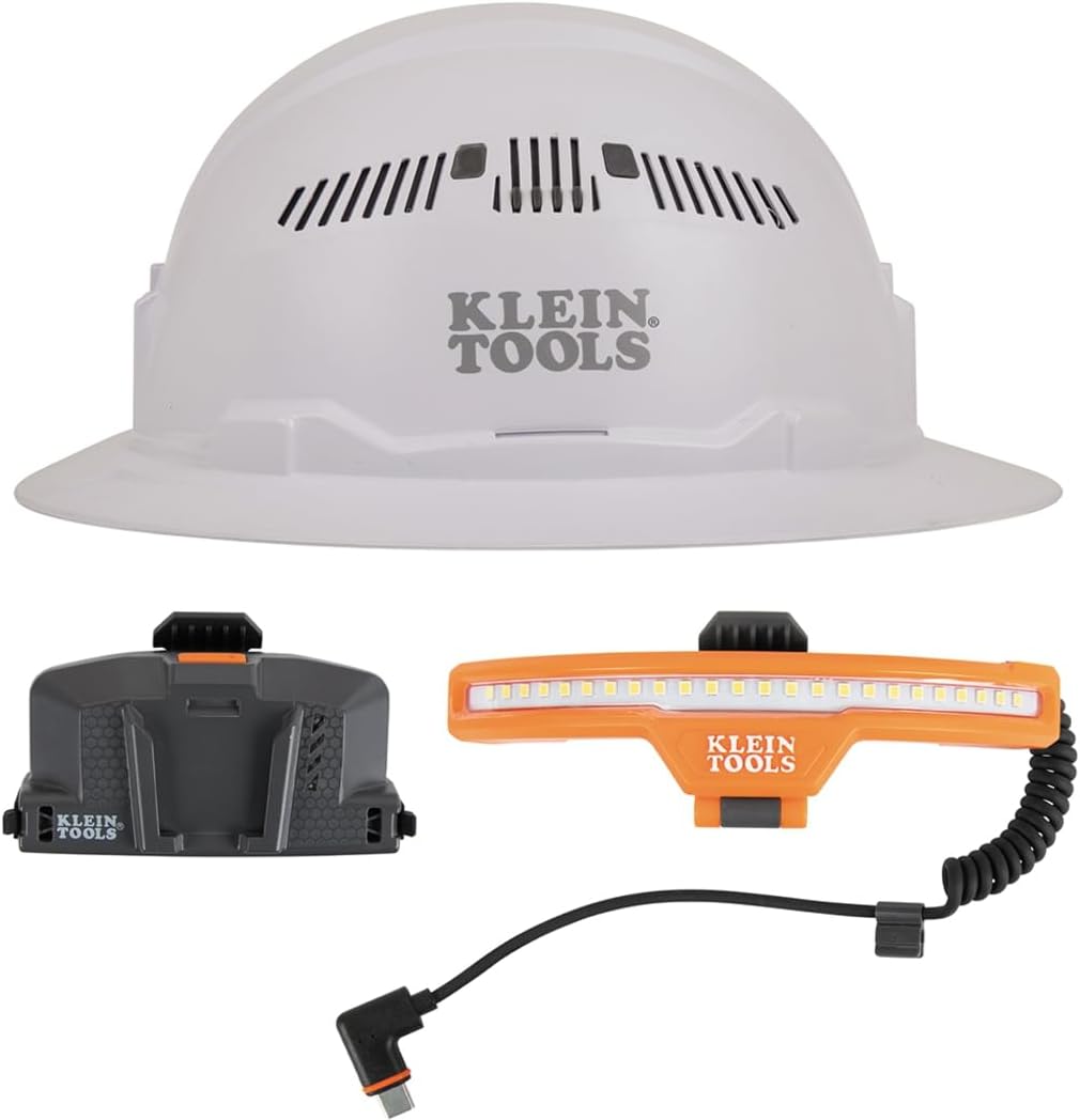 Set 3 Pzas Casco Horno Clase C Ventilado Faro Recargable