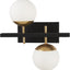 Soporte pared 2 luces 150W negro desgastado oro otoñal