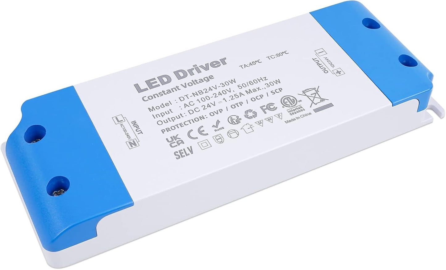 Controlador LED 24V 30W fuente conmutación 100-130VAC