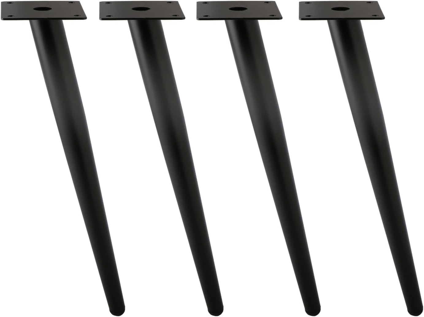 Patas oblicuas metal cónico para mesa café 4 pzas color negro