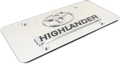 Matrícula oficial Toyota Highlander acero inox cromo