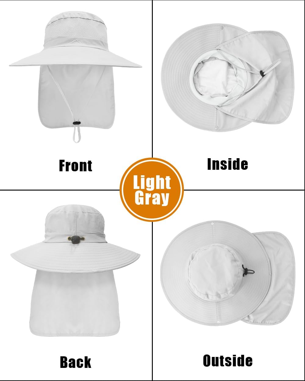 Sombrero ala ancha UPF 50 plegable malla verano
