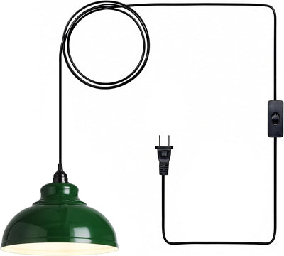 Lámpara colgante enchufable rústica 14.7ft cocina comedor