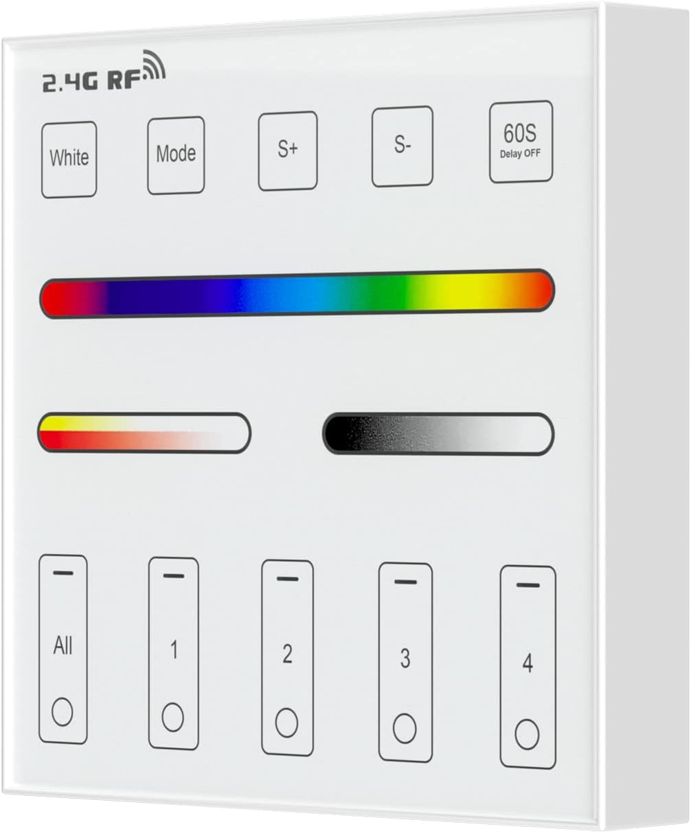 Panel RGB inteligente 4 zonas 2.4G RF con baterías AAA
