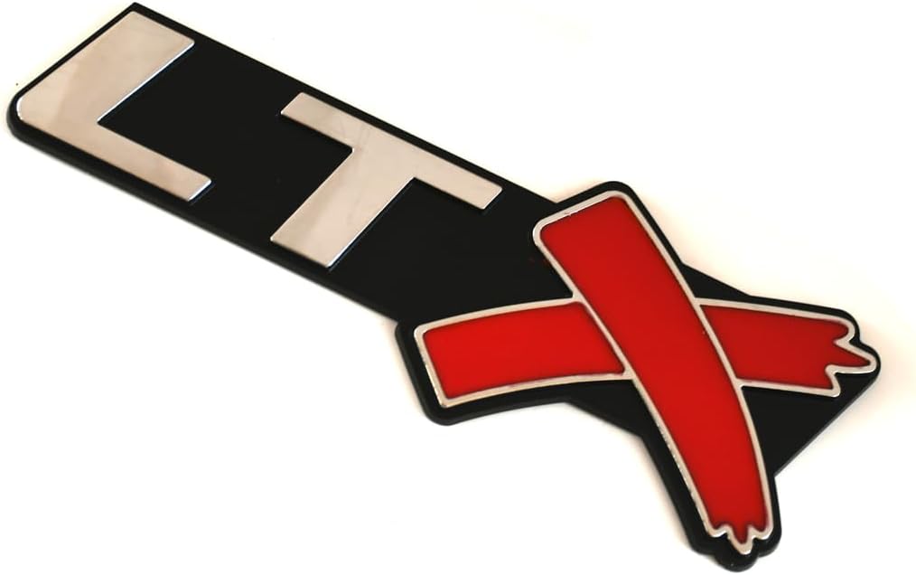 2 Emblemas LTX 3D para Chevy Corvette rojo cromado