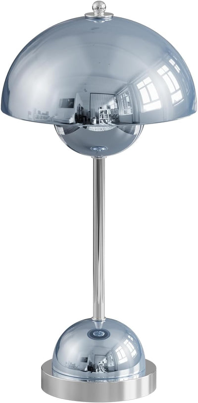 Farol cristal azul lámpara hongo inalámbrica tactil