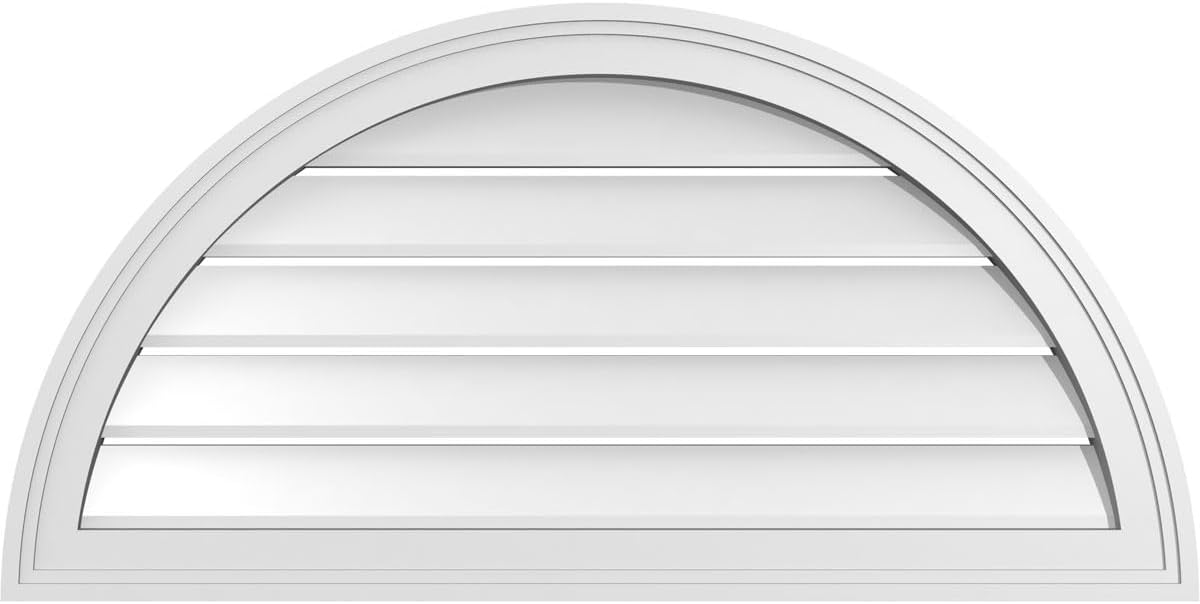 Ventilación a dos aguas PVC superficie semicircular blanca