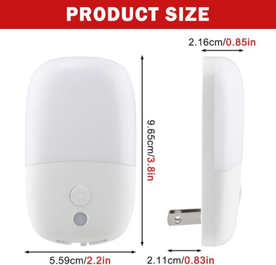 2 Luces Nocturnas Roja 670nm con Sensor Amanecer Dormitorio